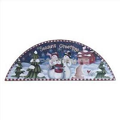Season's Greetings Snowman Door Crown Xmas