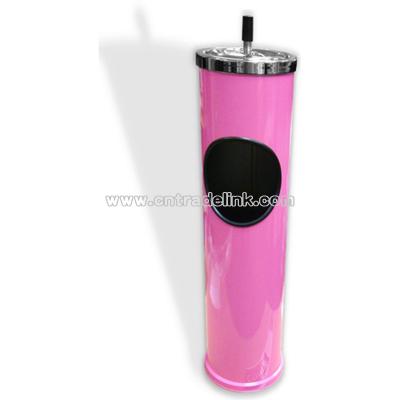 Self Cleaning Floor Stand Ash Tray & Trash Receptacle (Pink)
