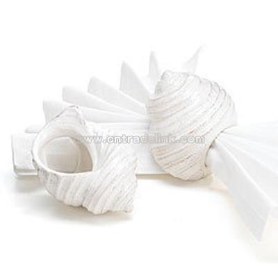 Set Of 4 Sanibel Sands Shell Shape Napkin Rings
