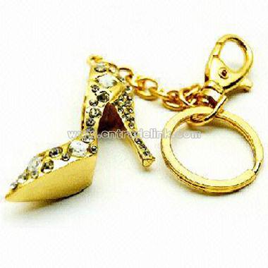 Shoe Shape Keychain with Gold Plating