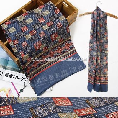 Silk printing double-sided Scarf section