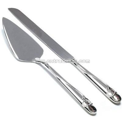 Silver Cake Server Set