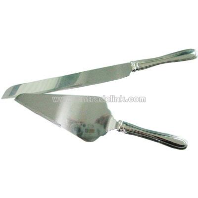 Silver Cake Server Set