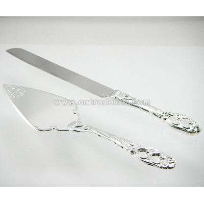 Silver Cake Server Set