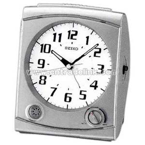 Silver Clock with metallic case