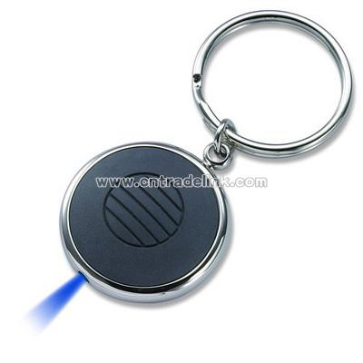 Silver Key Chain with Blue Beam Light