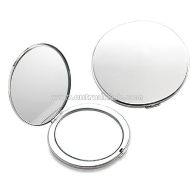 Silver Round Compact Mirror