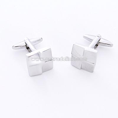 Silver Square Cuff Links with Personalized Case