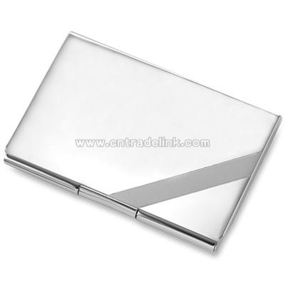 Silver Stripe Business Card Case