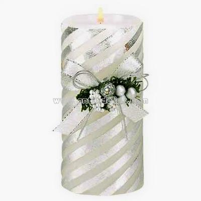 Silver Stripes Candle