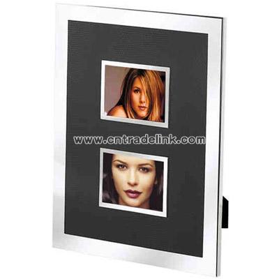 Silver and black faux lizard wedding picture frame