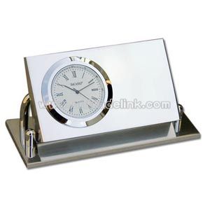 Silver desk clock