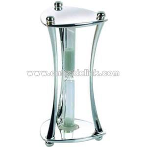 Silver triangle shape sand timer