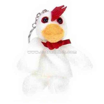 Sitting chicken animal toys with Keychain