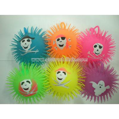 Six Halloween Puffer Balls With Led In It