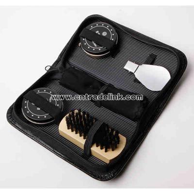 Six piece shoeshine kit