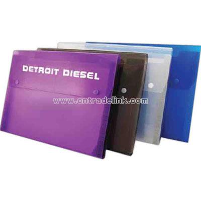 Six pocket letter size expanding file with button closure