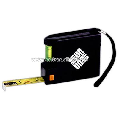 Sixteen foot tape measure with level