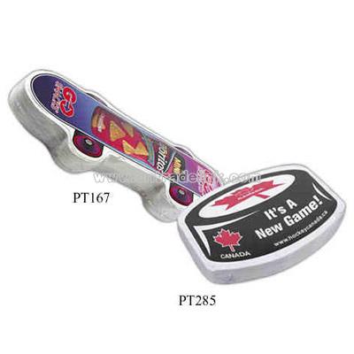 Skateboard shaped compressed t-shirt