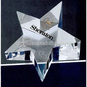 Slanted star optical crystal award