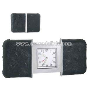 Slide travel alarm clock