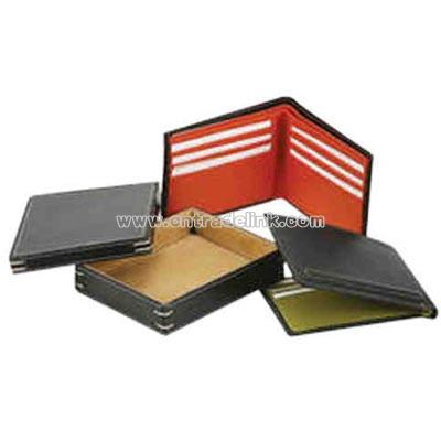 Slim billfold wallet with ten credit card slots