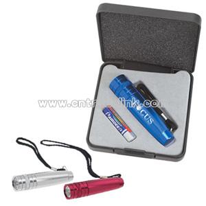 Small Aluminum Flashlight with Strap