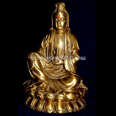 Small Bronze Quan Yin Statue
