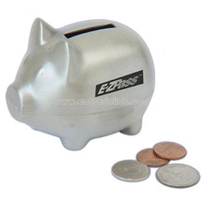 Small brushed finish piggy bank