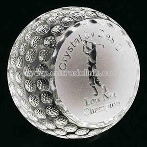 Small clear optical crystal golf award