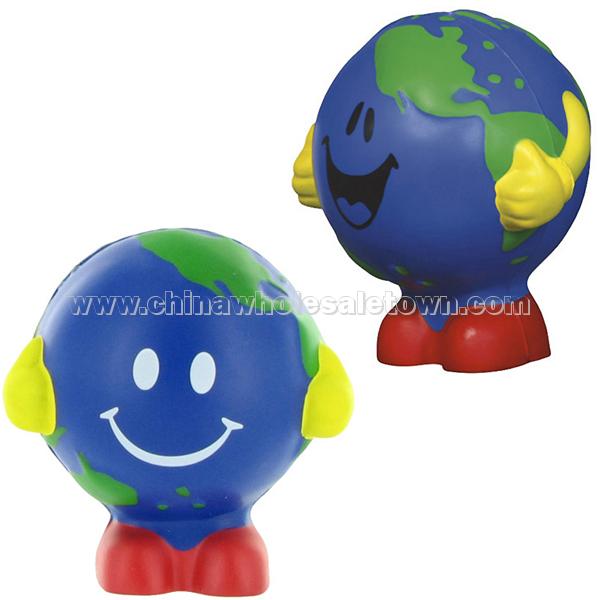 Smiley Face Earthball Man Stress Ball