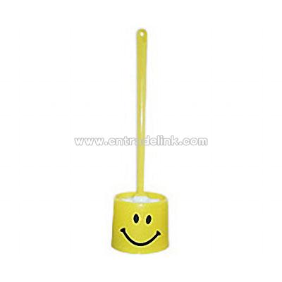 Smiley Face Toilet Brush & Cup Set