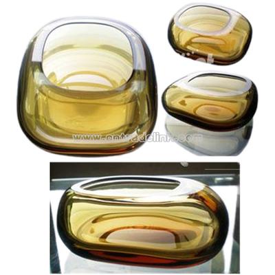 Smoking Crystal Cigar Ashtray Amber