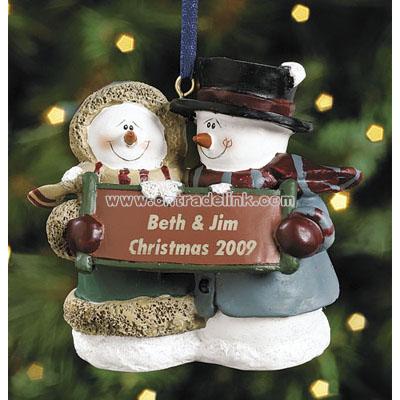 Snow Couple Ornament