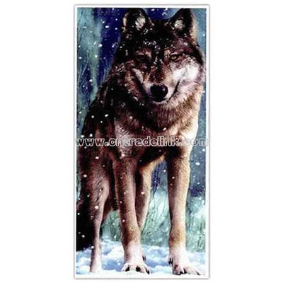 Snow Wolf Fiber Reactive Beach Towel