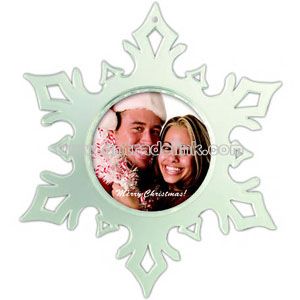 Snowflake ornament with photo frame