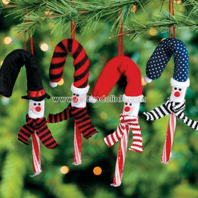 Snowman Candy Cane Cover Ornaments