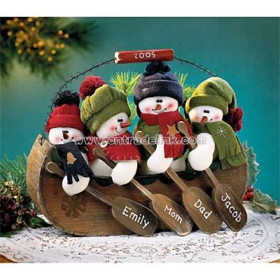 Snowman Canoe Family