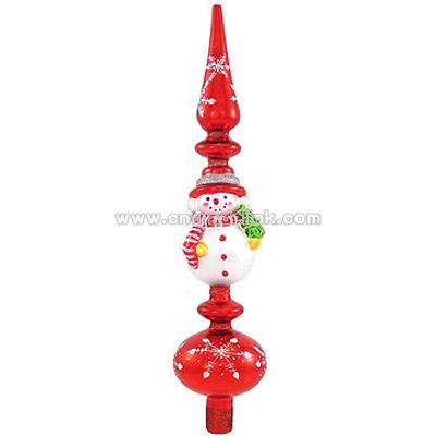 Snowman Glass Tree Topper