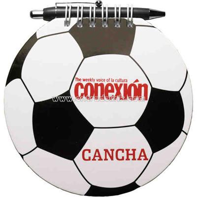 Soccer - Note pad with retractable blank pen