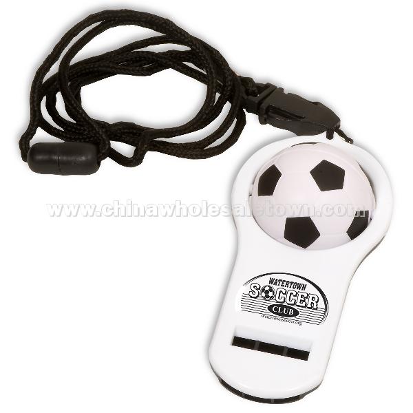 Soccer Whistler Stress Reliever with Lanyard
