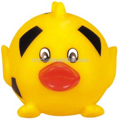 Soccer ball shape duck - Hard rubber animal shape bank