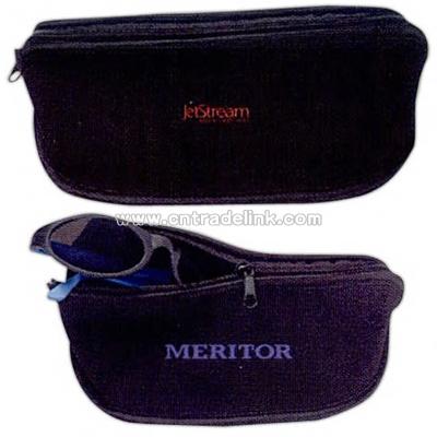 Soft neoprene sunglass case with zipper closure