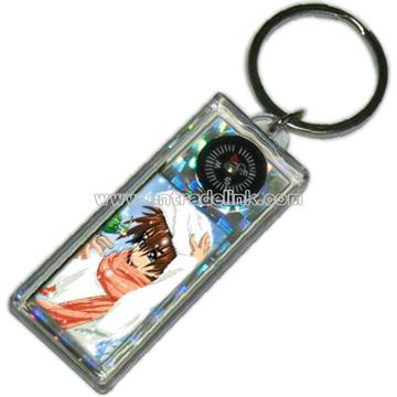 Solar Keychain With Compass