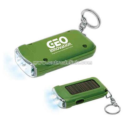 Solar flashlight keychain