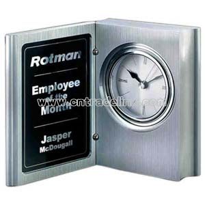 Solid aluminum book shape clock