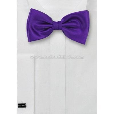 Solid color bow tie in dark purple