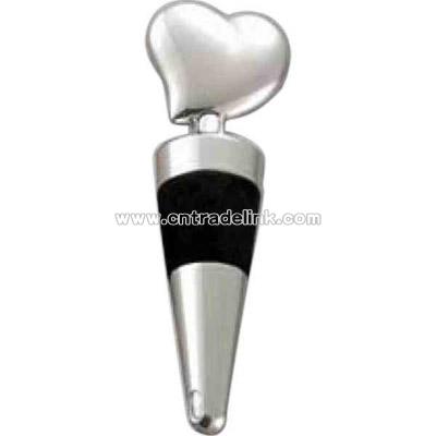 Solid heart bottle stopper