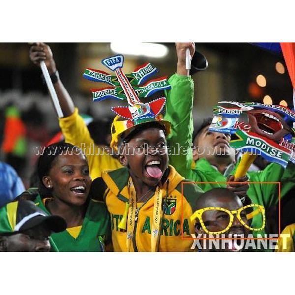 South African World Cup fans of Big Beach glasses
