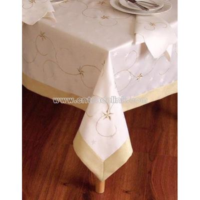 Special Christmas Gold Star Table Cloth